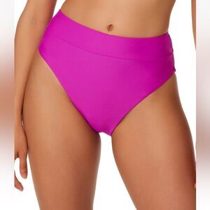 NWT Bar III | High Rise High Leg Womens Bikini Briefs Purple Neon Orchid Size L